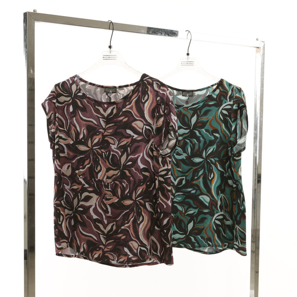 blusa manica petalo in fantasia