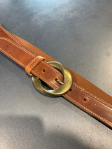 CINTURA PELLE  FIBBIA OVALE PIU ELASTICO