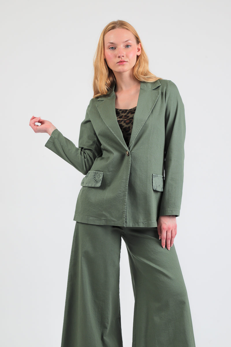 pantalone palazzo cotone sfrangiato