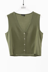 GILET SMANICATO CON BOTTONI