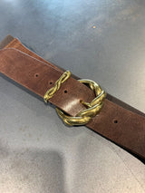 CINTURA PELLE MORO FIBBIA INTRECCIATA