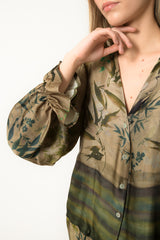 set pantalone viscosa stampata con camicia