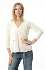 top smanicato scollo a v
