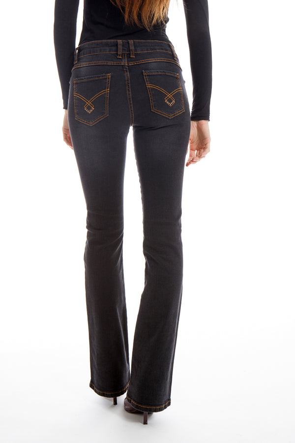 jeans nero a zampa