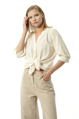 camicia manica sangallo